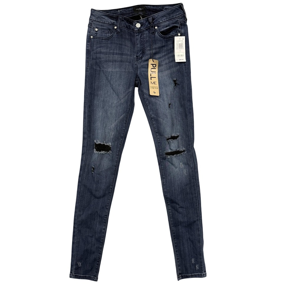 Celebrity Pink Dawson Super Skinny Jeans Womens 5/27 Blue Distressed‎ Stretch